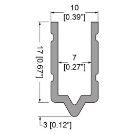 7mm Tongue Extrusion Mates with EG-0310/2-2M Groove Extrusion - 2m Long