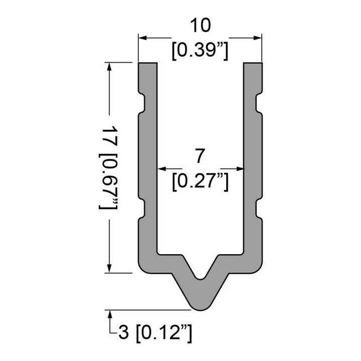 7mm Tongue Extrusion Mates with EG-0310/2-2M Groove Extrusion - 2m Long