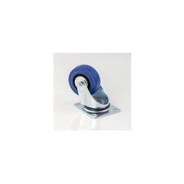 80mm Swivel Castor with Rubber Blue Wheel