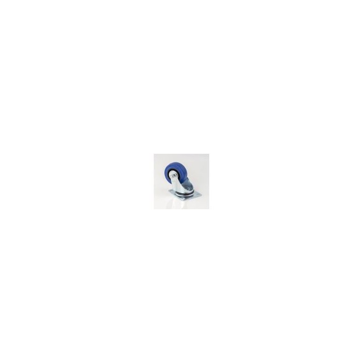 80mm Swivel Castor with Rubber Blue Wheel