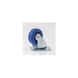 80mm Swivel Castor with Rubber Blue Wheel