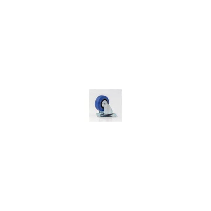 80mm Swivel Castor with Rubber Blue Wheel
