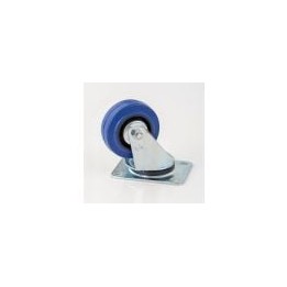 80mm Swivel Castor with Rubber Blue Wheel