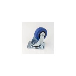 80mm Swivel Castor with Rubber Blue Wheel