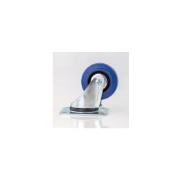 80mm Swivel Castor with Rubber Blue Wheel