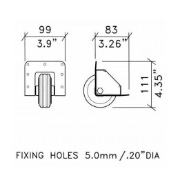 80mm Zinc Edge Castor with Black Wheel