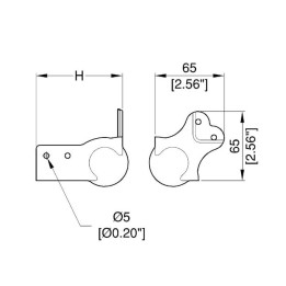 81mm High PennBrite Brace Ball Corner with 30mm Offset and 4.5mm Radius
