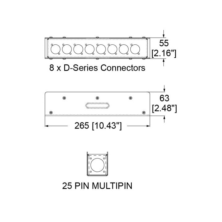 8 Channel Stage Box punched for Neutrik D-series connectors