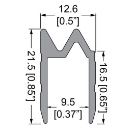 9.5mm Anodised Hybrid Extrusion - 2m Long