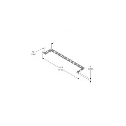 92mm Deep Black 1/2U Cable Lacing Bar