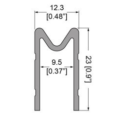 9.5mm Black Groove Extrusion Mates with EG-0500S/1-2M Tongue Extrusion