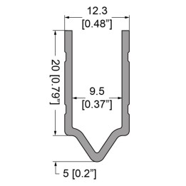 9.5mm Black Tongue Extrusion Mates with EG-0500S/2-2M Groove Extrusion