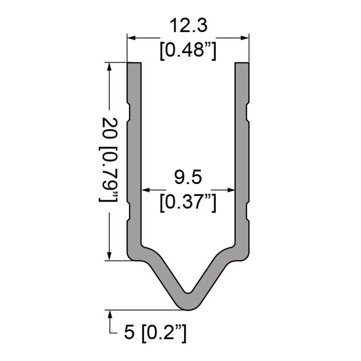 9.5mm Black Tongue Extrusion Mates with EG-0500S/2-4M Groove Extrusion