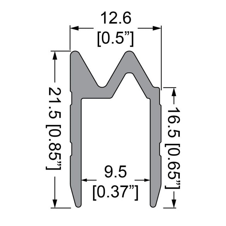 9.5mm Hybrid Extrusion - 2m Long