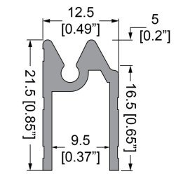 9.5mm Hybrid Extrusion with Gasket Groove - 4m Long