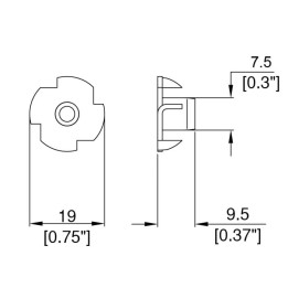9.5mm Long T-Nut with M6 Thread