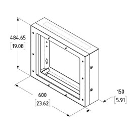 9U Rear Hinged Frame for Wall Mount Racks