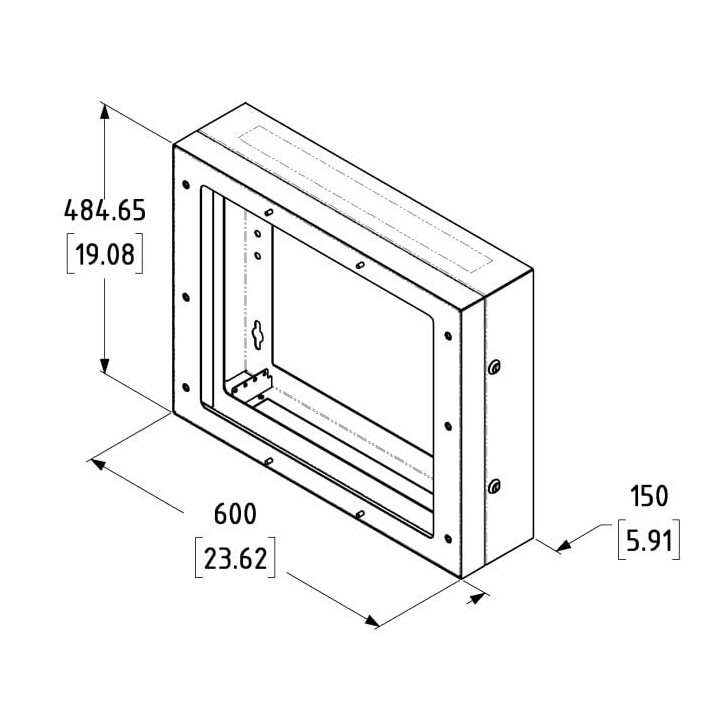 9U Rear Hinged Frame for Wall Mount Racks