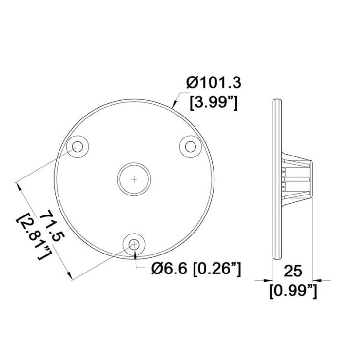 Aluminium M20 Threaded Speaker Mounting Top Hat