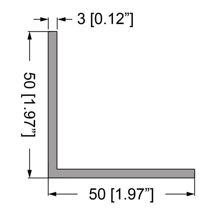 Angle Extrusion / Rack Shelf Support - 2m Long