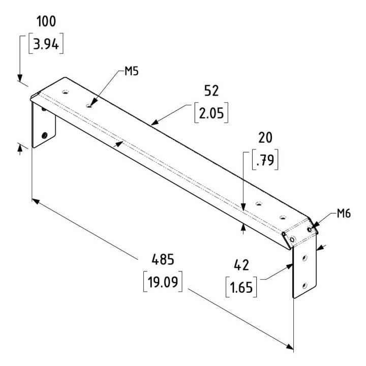 Anti-Vibration Crossbar for use with R0883 Rack Rails and Door Hinge Slide