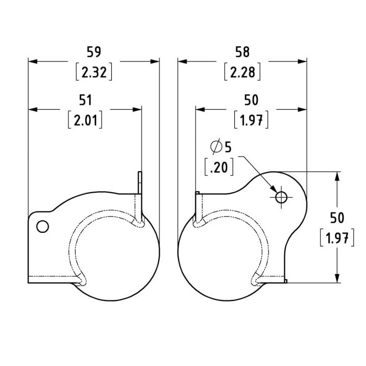 Black Brace Ball Corner with 0.8mm Radius