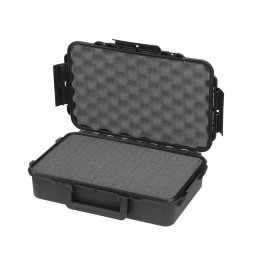 Black, cubed foam, INT 316x195xH81(16+65)mm, EXT 350x230xH86mm, 0,58kg, 4,99L