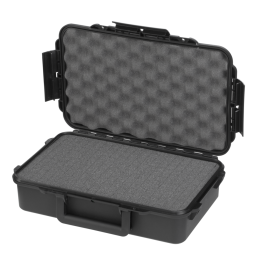 Black, cubed foam, INT 316x195xH81(16+65)mm, EXT 350x230xH86mm, 0,58kg, 4,99L