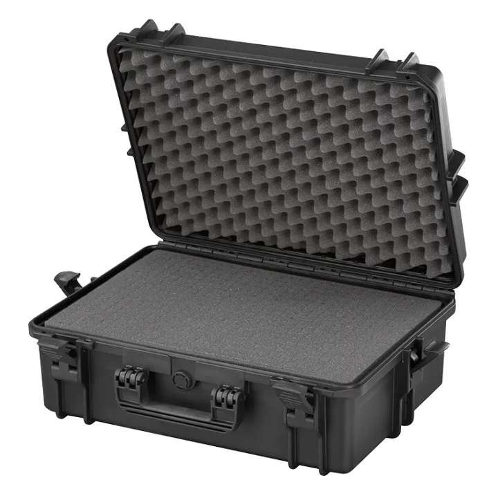 Black, cubed foams, INT 500x350xH194(58+136)mm, EXT 555x428xH211mm, 4,38kg, 33,95L