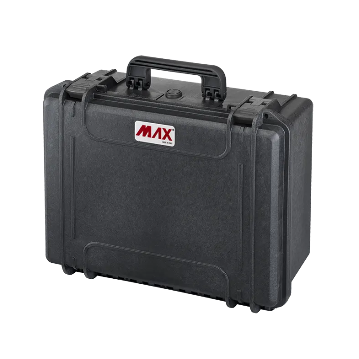 Black, cubed foams, INT 465x335xH220(40+180)mm, EXT 502x415xH246mm, 3,96kg, 34,27L