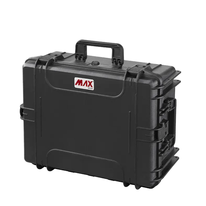 Black, cubed foams, INT 538x405xH245(50+195)mm, EXT 594x473xH270mm, 6,14kg, 53,38L