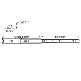 Black Drawer Slides - 45mm Wide - 550mm Long