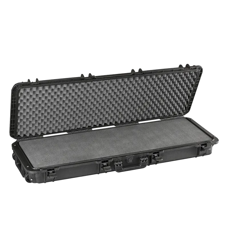 Black, cubed foams, INT 1100x370xH140(45+95)mm, EXT 1177x450xH158mm, 8,8kg, 56,98L