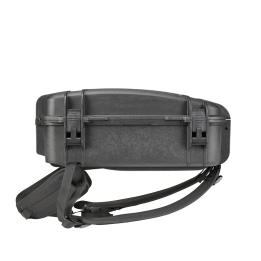 Black, empty Hard-shell backpack  INT. 484 x 315 x H158 (79,6 + 121,5)mm,  EXT 544 x 408 x 215,5 mm, 3,44 kg, 30L