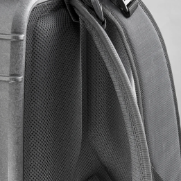Black, empty Hard-shell backpack  INT. 484 x 315 x H158 (79,6 + 121,5)mm,  EXT 544 x 408 x 215,5 mm, 3,44 kg, 30L