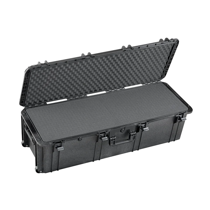 Black, cubed foam, INT 1100x370xH330(45+285)mm, EXT 1177x450xH348mm, 13,3kg, 130L