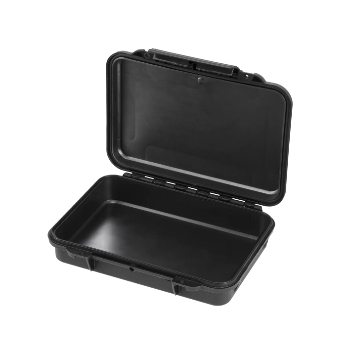 Black, empty, INT 212x82xH47(14+33)mm, EXT 230x175xH53mm, 0,26kg, 1,39L