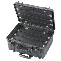 Black, Tool case with galvanized steel vat and trolley, INT 467x335xH220(40+180)mm, EXT 504x422xH267mm, 6,89kg, 34,27L