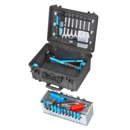 Black, Tool case with galvanized steel vat and trolley, INT 467x335xH220(40+180)mm, EXT 504x422xH267mm, 6,89kg, 34,27L