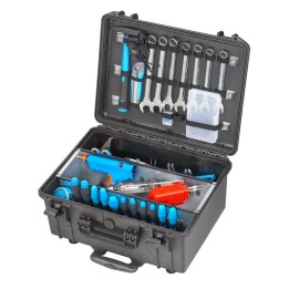 Black, Tool case with galvanized steel vat and trolley, INT 467x335xH220(40+180)mm, EXT 504x422xH267mm, 6,89kg, 34,27L