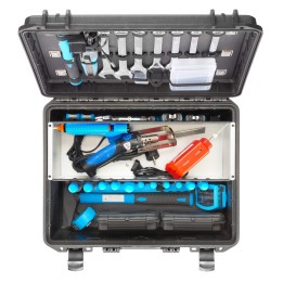 Black, Tool case with galvanized steel vat and trolley, INT 467x335xH220(40+180)mm, EXT 504x422xH267mm, 6,89kg, 34,27L