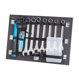 Black, Tool case with galvanized steel vat and trolley, INT 467x335xH220(40+180)mm, EXT 504x422xH267mm, 6,89kg, 34,27L