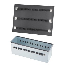 Black, Tool case with galvanized steel vat and trolley, INT 467x335xH220(40+180)mm, EXT 504x422xH267mm, 6,89kg, 34,27L
