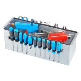 Black, Tool case with galvanized steel vat and trolley, INT 467x335xH220(40+180)mm, EXT 504x422xH267mm, 6,89kg, 34,27L