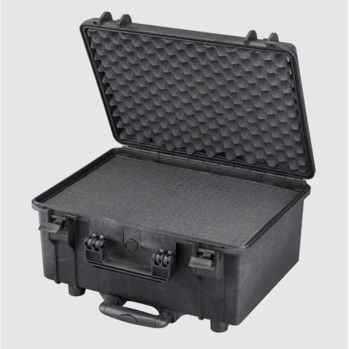 Black, High Density cubed foams + trolley, INT 465x335xH220(40+180)mm, EXT 502x422xH267mm, 34,27L