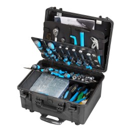 Black, Tool case with trolley, INT 466x335xH220(40+180)mm, EXT 503x422xH267mm, 7,1kg, 34,27L