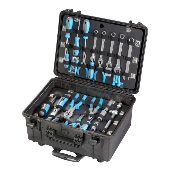 Black, Tool case with trolley, INT 466x335xH220(40+180)mm, EXT 503x422xH267mm, 7,1kg, 34,27L