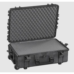 Black, High Density cubed foams with trolley, INT 538x405xH190(50+140)mm, EXT 604x473xH225mm, 41,4L
