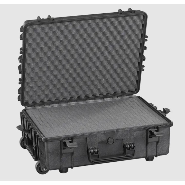 Black, High Density cubed foams with trolley, INT 538x405xH190(50+140)mm, EXT 604x473xH225mm, 41,4L