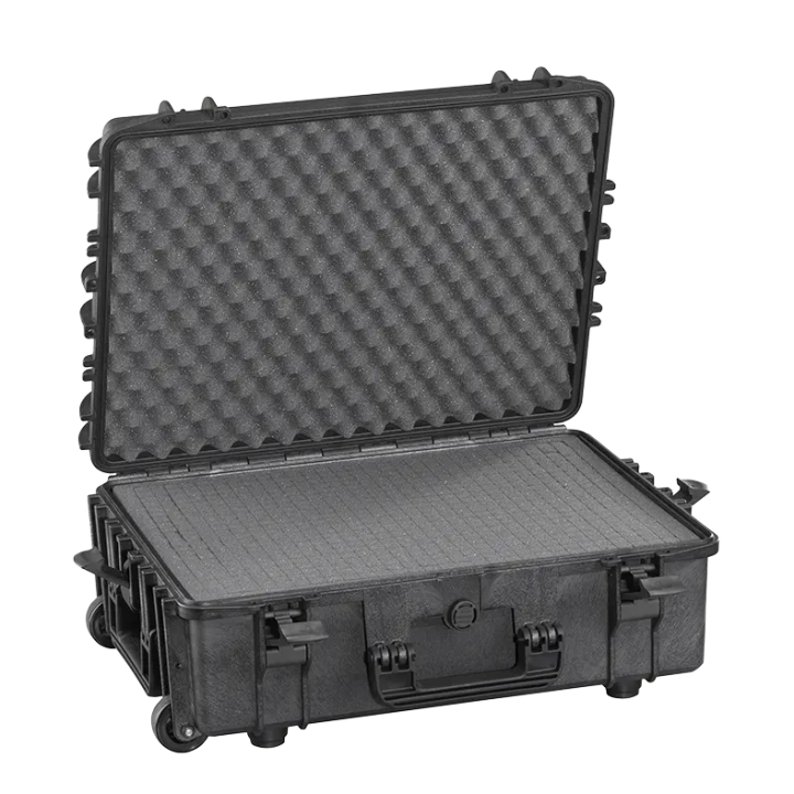 Black, cubed foams with trolley, INT 538x405xH190(50+140)mm, EXT 604x473xH225mm, 6,94kg, 41,4L